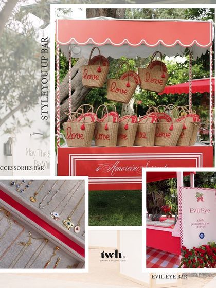 Let your guests style themselves up. We can set up a full accessories bar with custom jewelry, an 'evil eye' station for good vibes, and even provide cute tote bags for them to carry their new treasures.