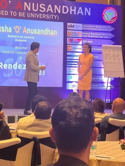 Another shot from the university event in Bhubaneswar. The setting was formal, and my act was tailored to be sophisticated, intellectual, and highly engaging for the academic and corporate guests.