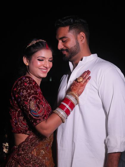 A sweet moment between the couple on Karwa Chauth.