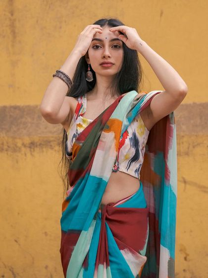 A duplicate of the multi-color saree shoot.
