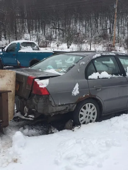 Doing food waste pickups in the snow with my car because our truck broke down. This is what it looks like to be in a "regroup season," analyzing costs and finding ways to keep going.
