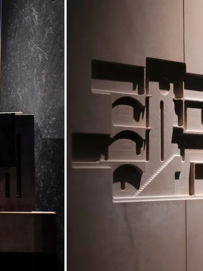 Architectural models on display at an exhibition. These models are not just representations; they are tools for thinking, allowing us to test ideas about form, material, and light in a tangible way before they are built.