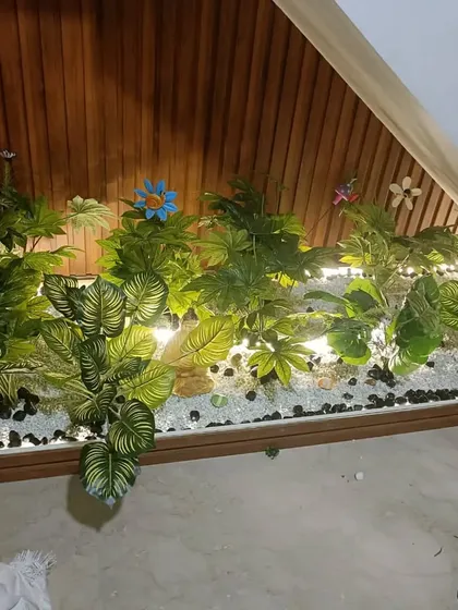 The completed indoor garden, fully installed with lighting. This is a perfect way to add life to a part of the home that is often overlooked.
