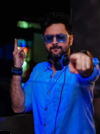 Locked and loaded for another weekend. A cool blue look from behind the decks, ready to spin at Macaw and Toca.