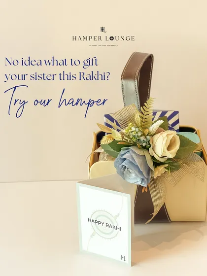 For the sister who loves a touch of elegance, this miniature hamper is a perfect choice. It's a pocket-sized wonder packed with chocolate truffles, almond jars, and scented tealights in a beautiful faux leather bag.