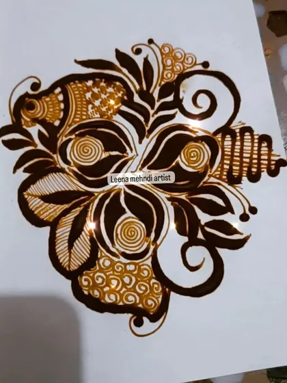 A modern, abstract floral bunch motif.