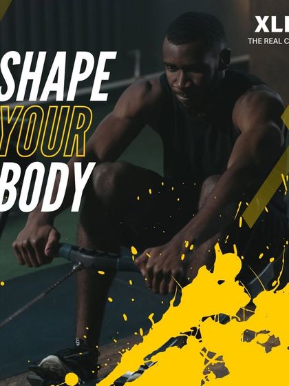 Shape Your Body. An artistic graphic of a man on a rowing machine, capturing the intensity of our workouts.
