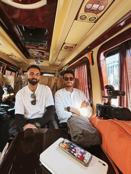 The production team on the move in Baku. Managing a shoot abroad involves a lot of coordination and teamwork.