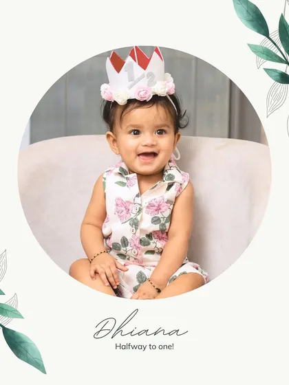 Halfway to one! This adorable portrait of baby Dhiana in her little crown captures the happiness of a 6-month sitter session.