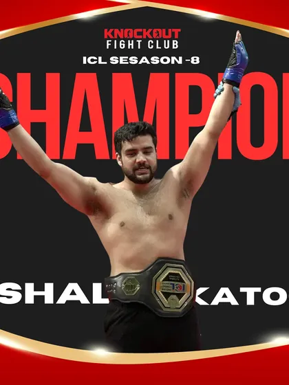 Vishal Singh Katoch dominating the cage to emerge as the new ICL Welterweight champion. Another belt for the team.