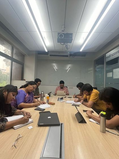 The Leopards, hard at work during their final workshop. The focus and dedication in the room are palpable.