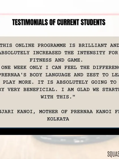 The results speak for themselves, and so do the parents. This testimonial from the mother of Prernaa Kanoi, an online program student from Kolkata, highlights the immediate impact our structured training has on a player's intensity and motivation.