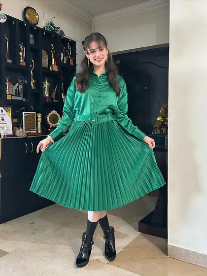 A Christmas well spent. A happy picture from the holidays, dressed up and ready to celebrate.