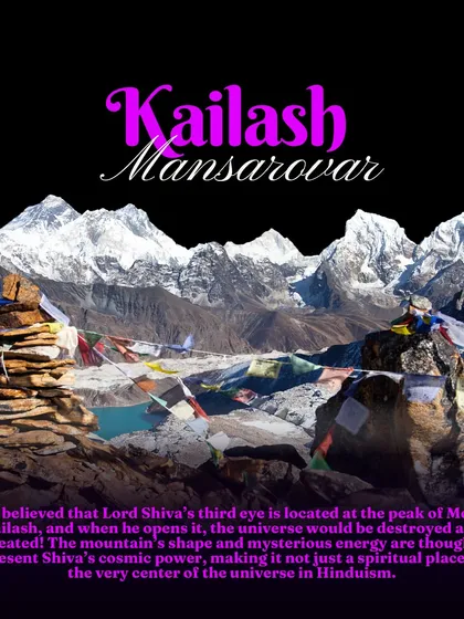 The Kailash Mansarovar Yatra is a profound spiritual journey. It's believed that Lord Shiva's third eye is located at the peak of Mount Kailash, making it the center of the universe in Hinduism.