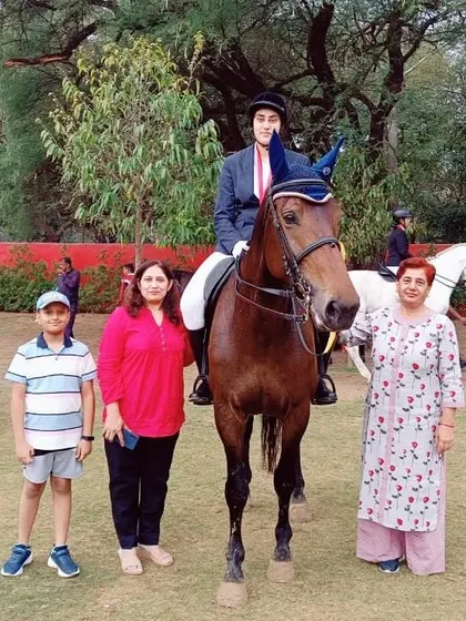 Congratulations to our rider Lekhni Dhankar for winning a bronze medal in Ladies Hacks at the Delhi Horse Show. It is wonderful to see our riders and their families celebrating.