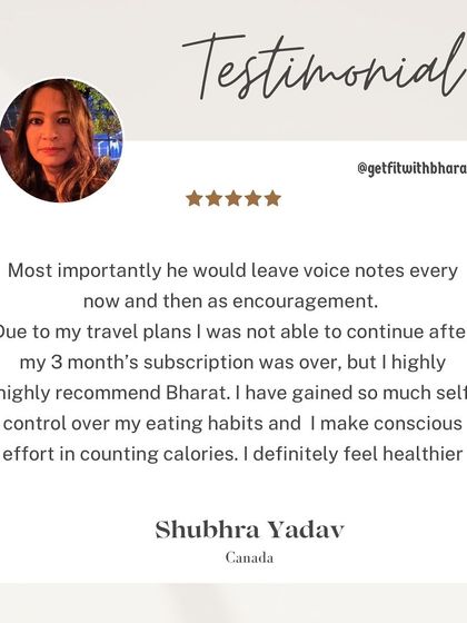 I often use voice notes for encouragement. I'm happy Shubhra gained self-control over her eating habits and feels healthier.