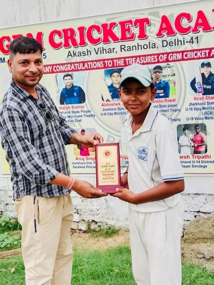 Chirag Upadhyay receiving another Man of the Match award at a different tournament. His hard work in the nets is clearly paying off.