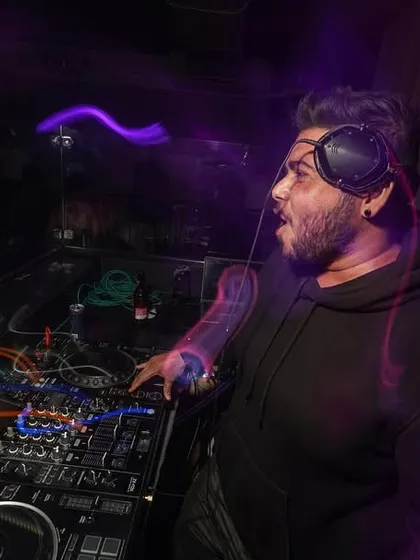 Rise and grind. A cool, distorted wide-angle shot that captures the intensity of a club night.