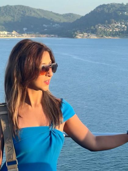 Catching the golden hour in Thailand. This bright blue dress was perfect for watching the sunset over the ocean.