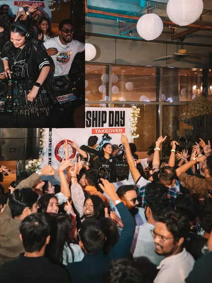 A view from the crowd and a view from the stage. This split image shows the scale of our Friendship Day party and the energy we create together.