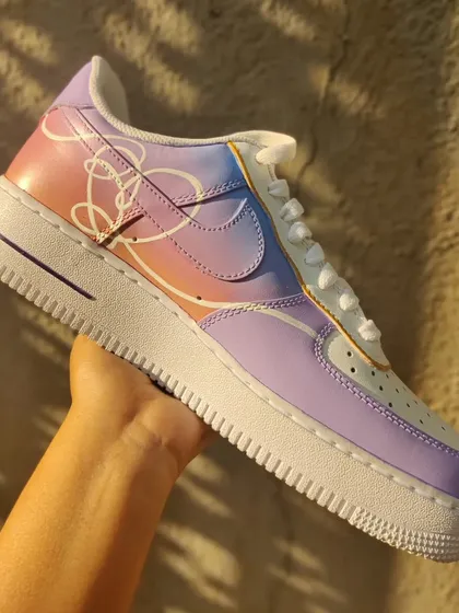 The outside of the second BTS custom, featuring a beautiful pastel gradient and the BTS logo subtly integrated into the design.
