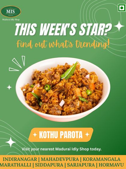 This week's star is our Kothu Parotta. The cravings are real, and this dish always delivers.