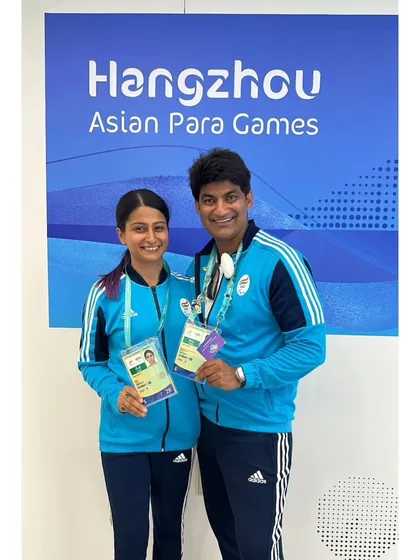 A truly proud moment for me as a coach, standing with my para-athlete at the Hangzhou Asian Para Games. We work with every kind of athlete, and seeing их junoon (their passion) translate to success on the international stage is the biggest reward.