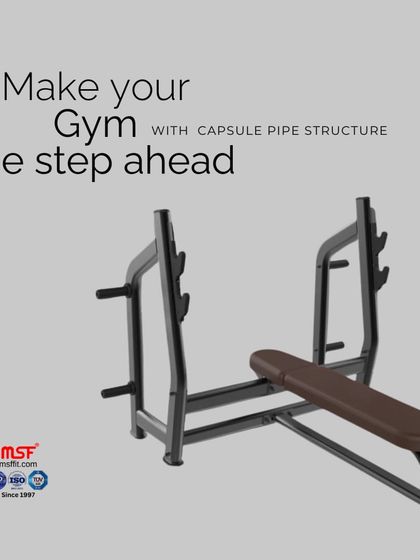 "Make your Gym one step ahead with capsule pipe structure." This image showcases the sleek and strong frame of our bench, a hallmark of our design philosophy.