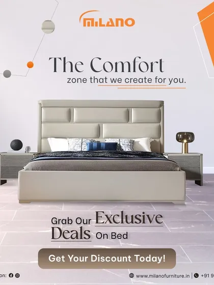 Grab our exclusive deals on beds. This design features a comfortable, upholstered headboard and a sturdy frame, creating the perfect comfort zone for you.