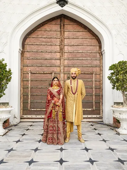This is the beginning of everything. I love creating these grand, royal portraits that feel both timeless and powerful, capturing the couple against a backdrop that is as magnificent as their love story.