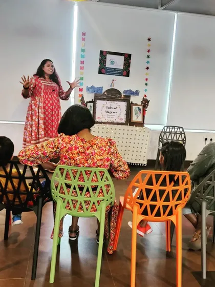 I love bringing folktales from around the world to life, like these stories from Hungary. Using expressive gestures and vocal tones, I create an immersive experience that captivates both children and their parents.