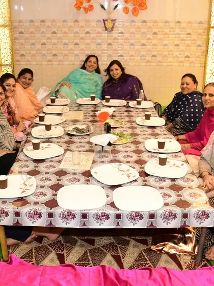 A group of ladies enjoying their get together over an Iftar meal. Our hall provides a comfortable and private space for all kinds of gatherings.