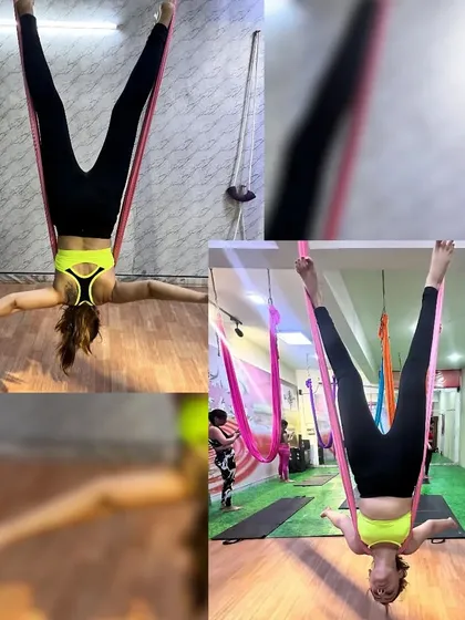 Inversions are a key part of our aerial practice. Hanging upside down like this helps to decompress the spine, improve circulation, and bring a healthy rush of blood to the brain, leaving you feeling refreshed and energized.