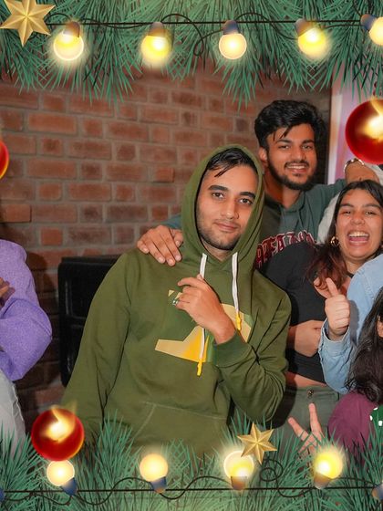 Another promotional image for the Christmas Eve party, showcasing the fun and energetic crowd you can expect.