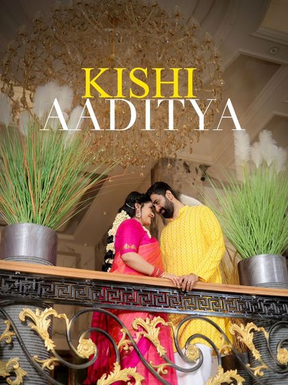 A vibrant and happy portrait of a couple during their Roka ceremony, capturing the bright colors of their outfits and the festive atmosphere.