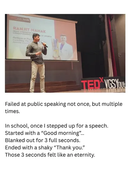 Speaking on the TEDx stage was a milestone. It was a chance to share my core ideas on performance and coaching with a wider audience. I believe in challenging conventional thinking to find better ways to develop robust athletes.