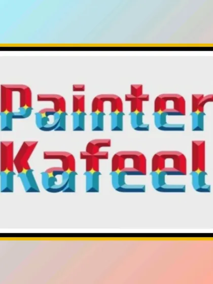 My own name, "Painter Kafeel," painted in a custom 3D font.