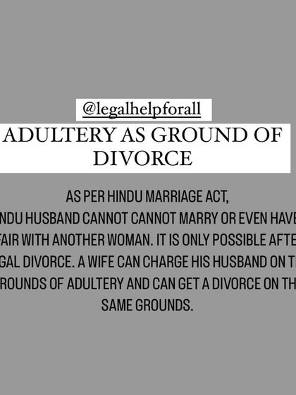 Under the Hindu Marriage Act, adultery is a clear ground for divorce. A wife can file a case against her husband for having an affair and seek a legal separation on this basis.