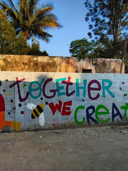"Together We Create." This mural, painted with the wonderful kids from Project Defy, is a reminder of why I do what I do. Community art has the power to build connections, spark curiosity, and create something that belongs to everyone.