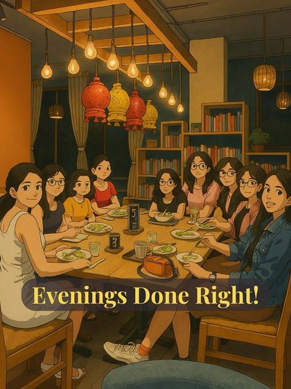 Evenings are for gathering your favorite people around one table. This animated scene captures the warmth and joy of sharing a meal and stories with your tribe.