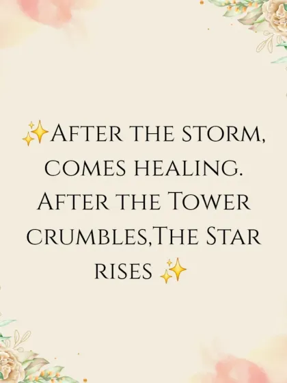 After the storm of The Tower comes the healing of The Star. This card signifies renewal and peace after a period of upheaval.