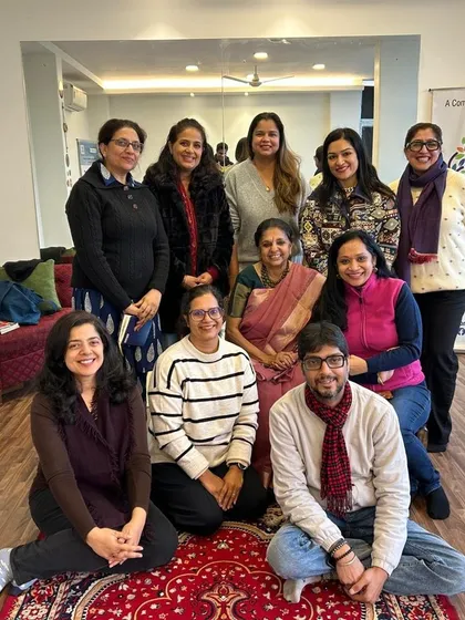 The wonderful group from a Masterclass in Storytelling in Gurgaon. We braved the weather to come together for an insightful and transformative session.