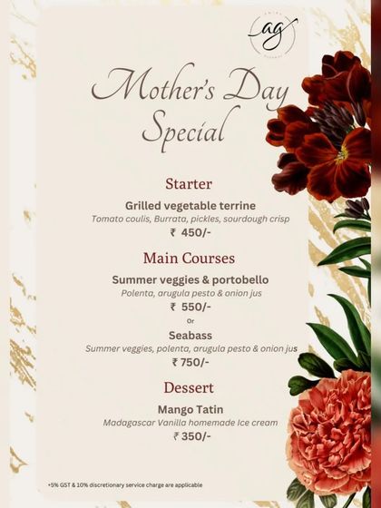To celebrate mothers, I craft a special Mother's Day menu. This one featured a Grilled Vegetable Terrine, a choice of Summer Veggies & Portobello or Seabass, and a beautiful Mango Tatin for dessert.
