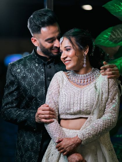 An intimate moment between the couple at their engagement event. We love capturing the quiet connection and happy smiles they share throughout the night.