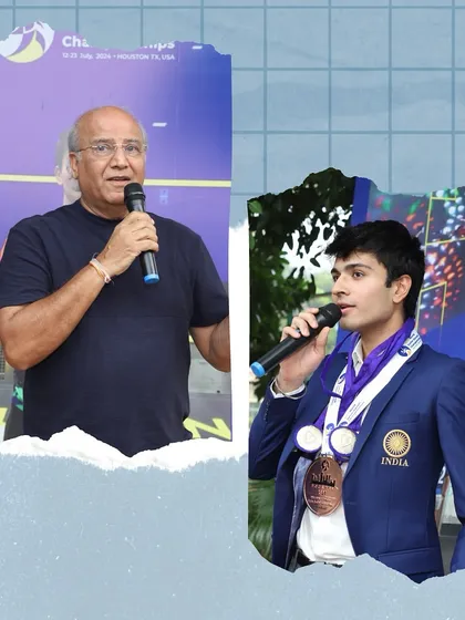 Glimpses from Shaurya Bawa's felicitation at Dhyan Chand stadium after his historic World Championship medal.