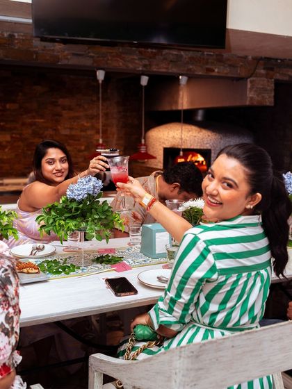 A toast to our Amalfi Sunday Brunch, a day filled with Roman pastas, French liqueurs, and joyful celebrations.