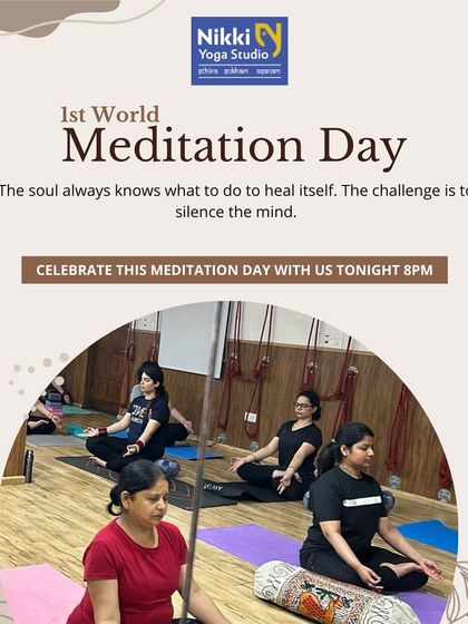 We celebrated World Meditation Day with a special session dedicated to silencing the mind. Here, students are settled in for a guided meditation, finding their inner peace together.