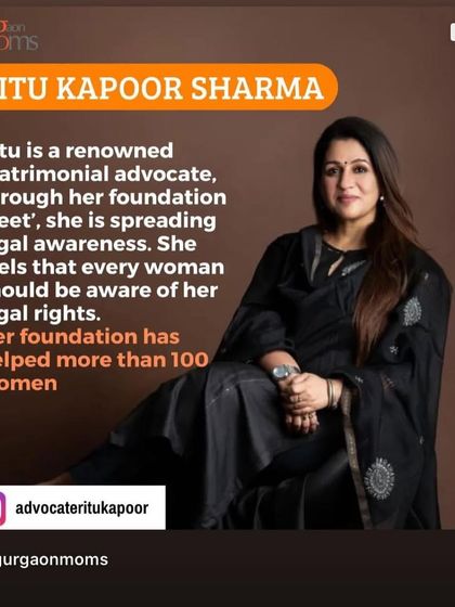 A feature by GurgaonMoms highlighting my work as a matrimonial advocate and the impact of my foundation.