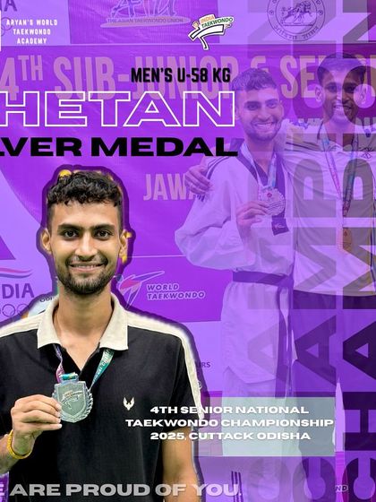 Chetan Sehrawat with his hard-earned Silver Medal at the 4th Senior National Championship in Cuttack, Odisha.