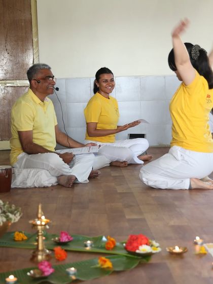 A moment of joy and playfulness during the graduation ceremony. While the learning is serious, our journey is filled with laughter.